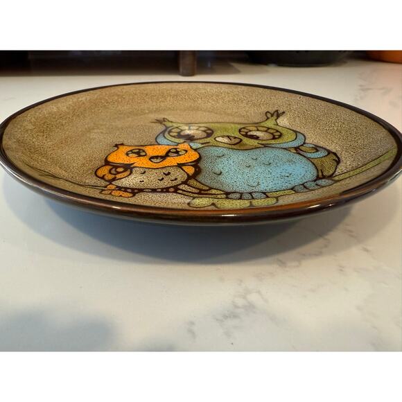 Pier 1 Stoneware Owl Buddy Snack Plate 6” - Picture 3 of 4